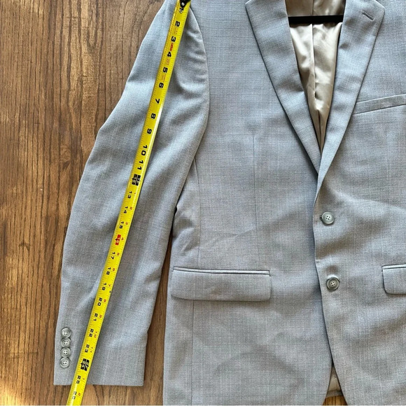 Van Heusen Flex Slim Fit Suit Blazer Jacket Light Gray Size 42R - Picture 11 of 11